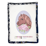 Horse with Roses 4.25" x 7.25" Oval Needlepoint Canvas
